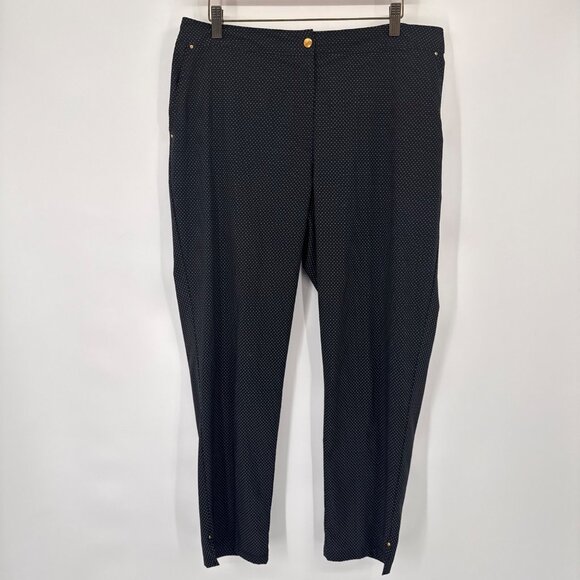 CHICOS 2 zenergy Womens Size large black Polka Dot Stretch Pull-On Ankle Pants - Picture 3 of 10